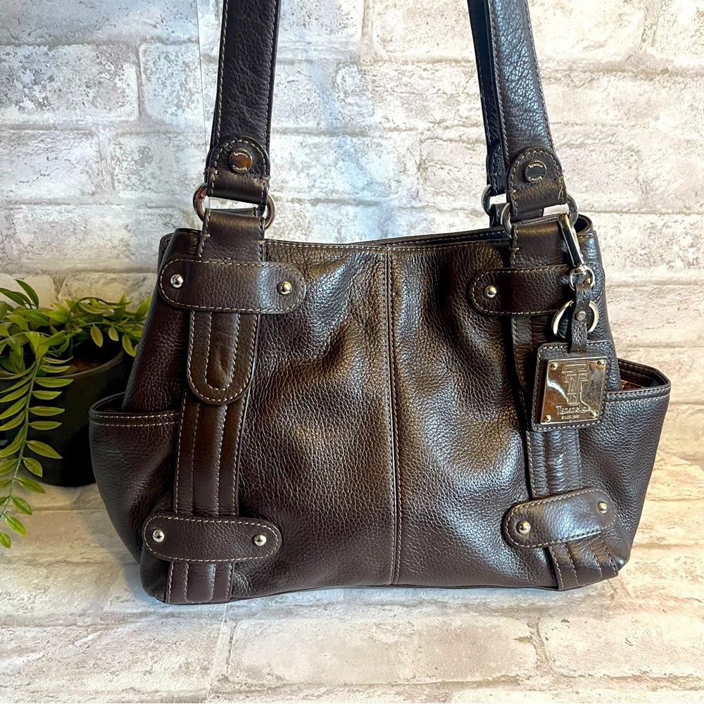 TIGNANELLO Brown Genuine Leather Bobo Shoulder Bag
